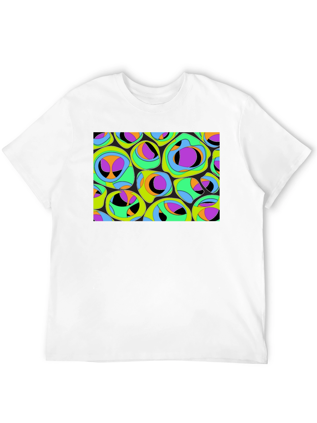 Abstract Organic Pattern Black T-Shirt