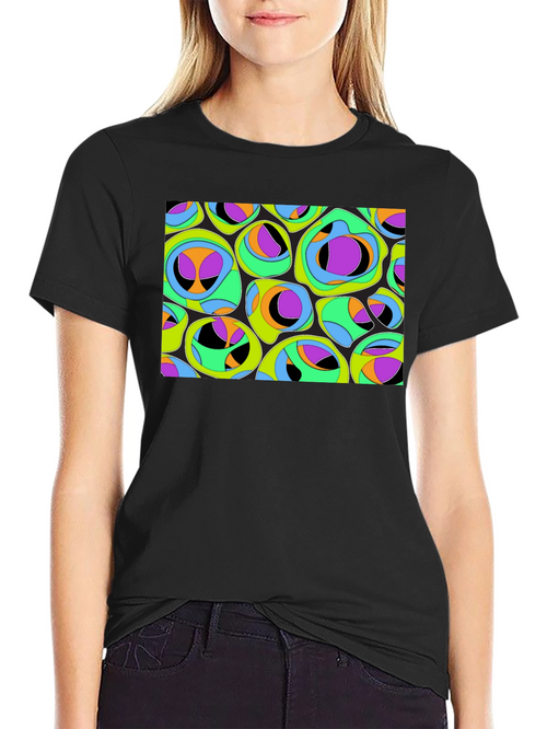 Abstract Organic Pattern Black T-Shirt