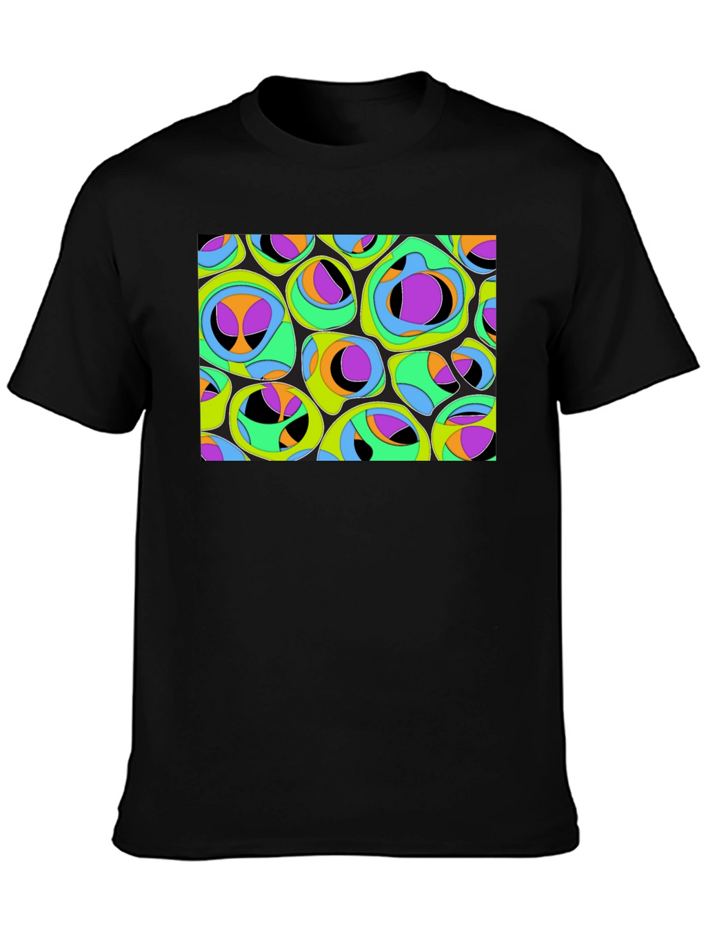 Abstract Organic Pattern Black T-Shirt