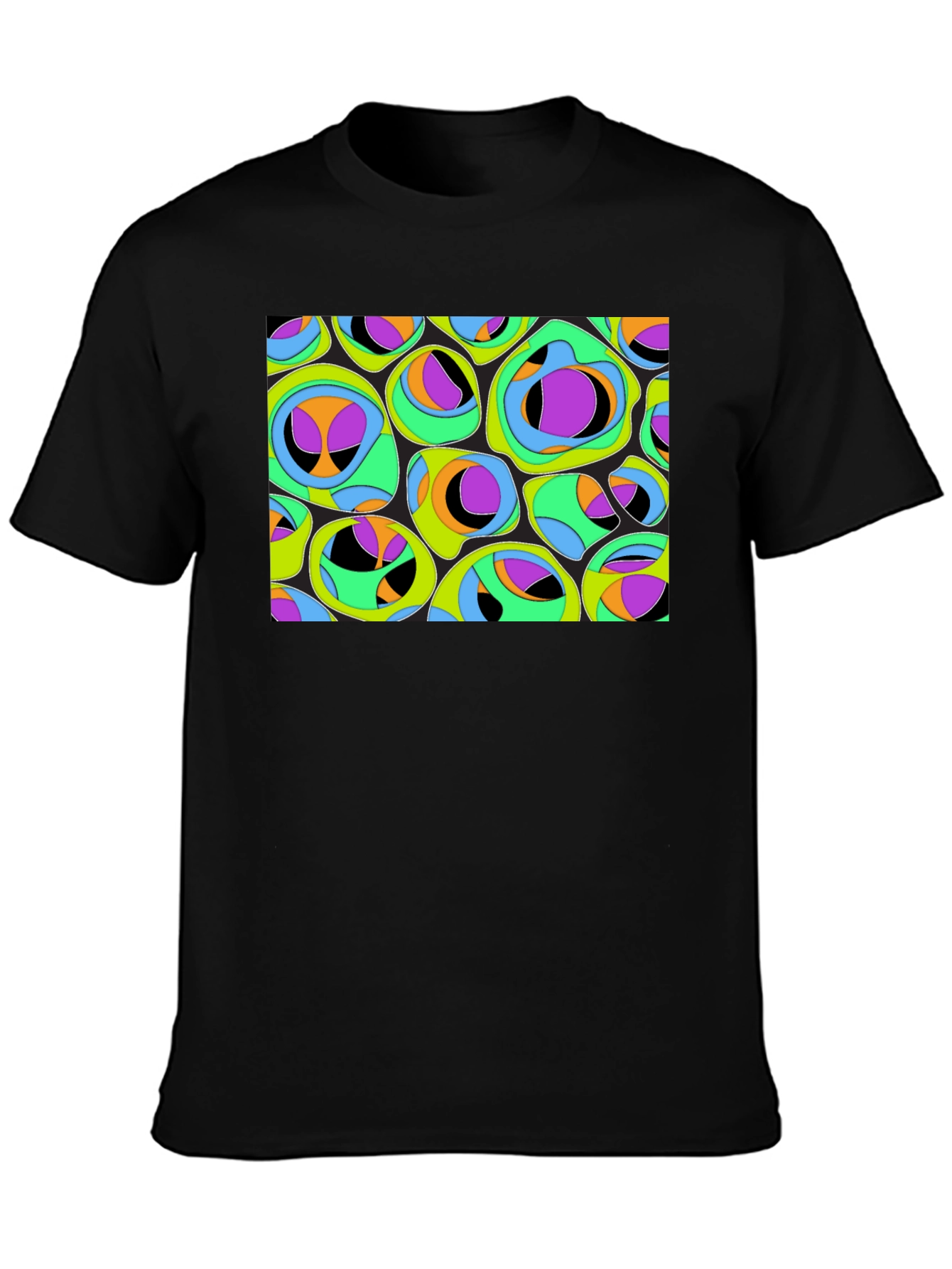 Abstract Organic Pattern Black T-Shirt