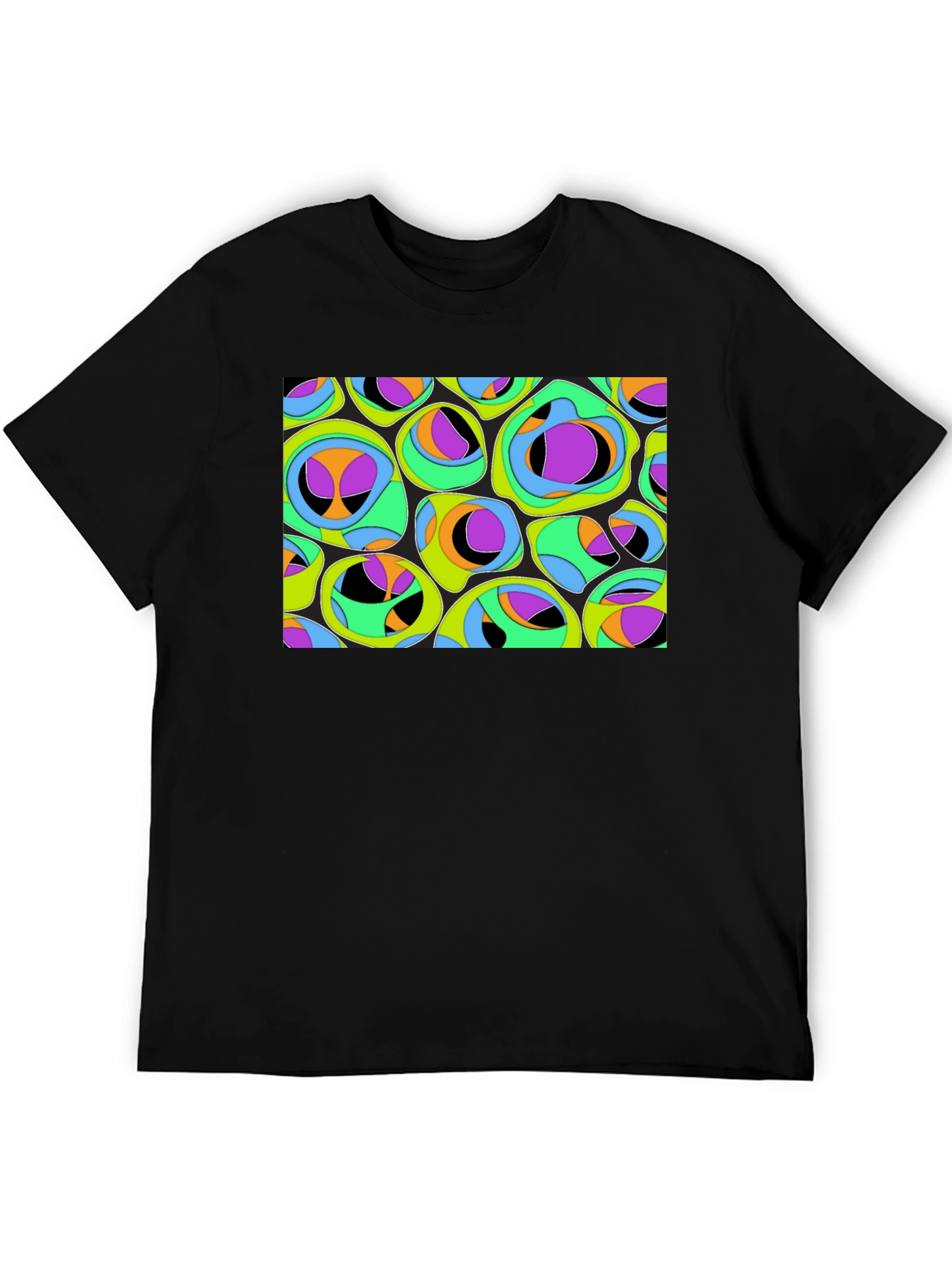Abstract Organic Pattern Black T-Shirt
