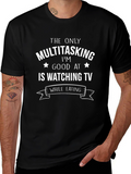Funny Multitasking TV Watching T-Shirt