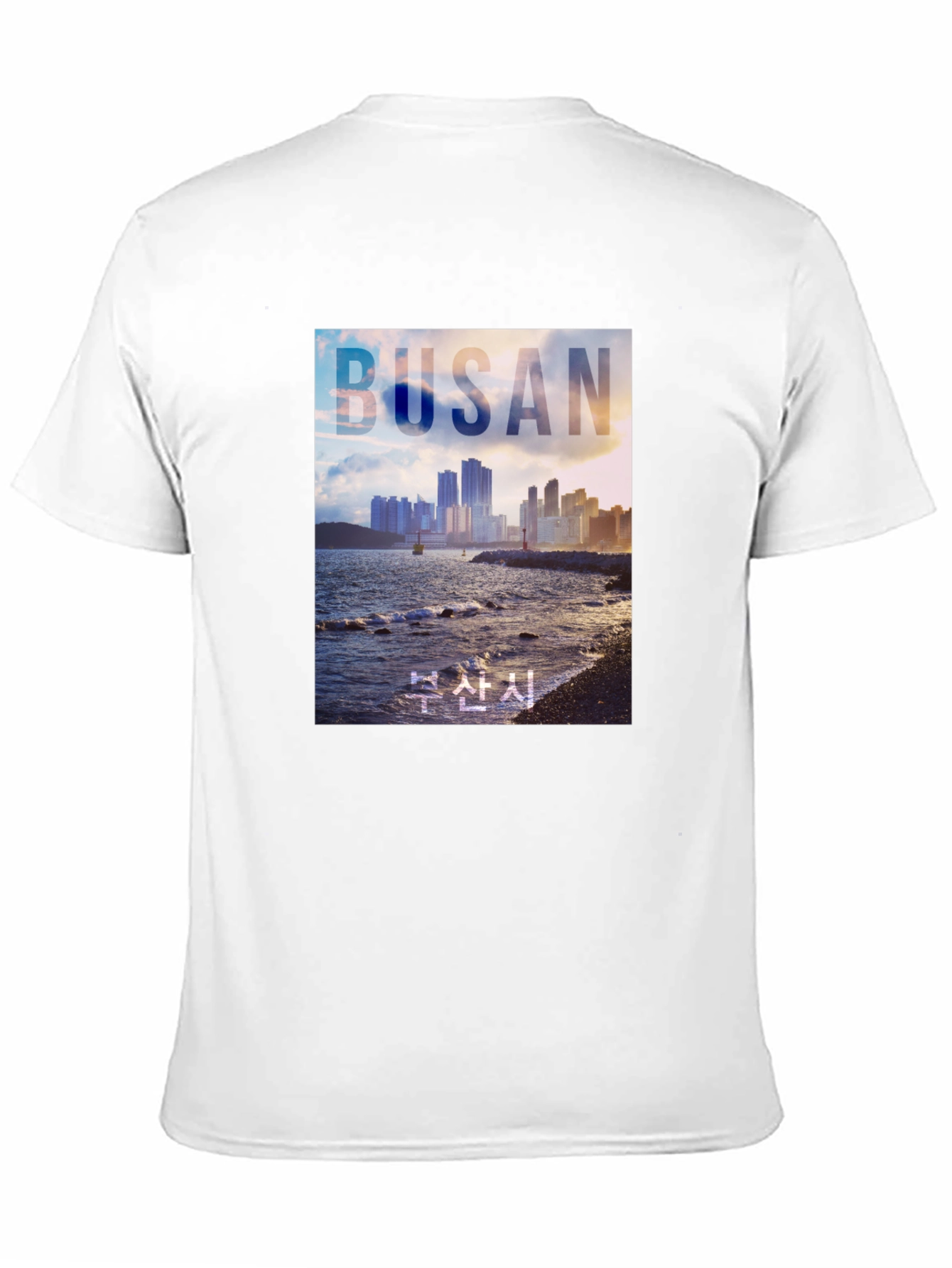 Busan Cityscape Graphic Tee - Coastal Style