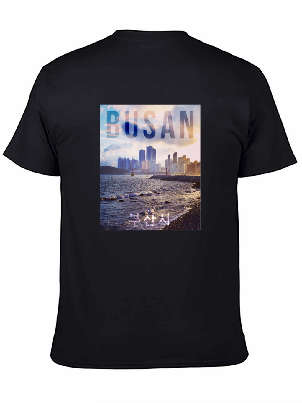 Busan Cityscape Graphic Tee - Coastal Style