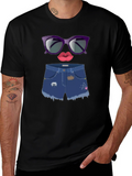 Fun Emoji Face Graphic Tee - Black