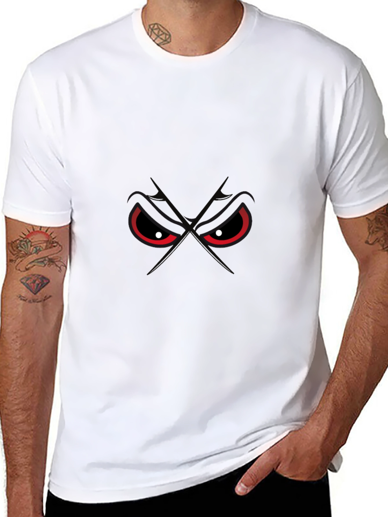 Mens Black T-Shirt - Evil Eye Design