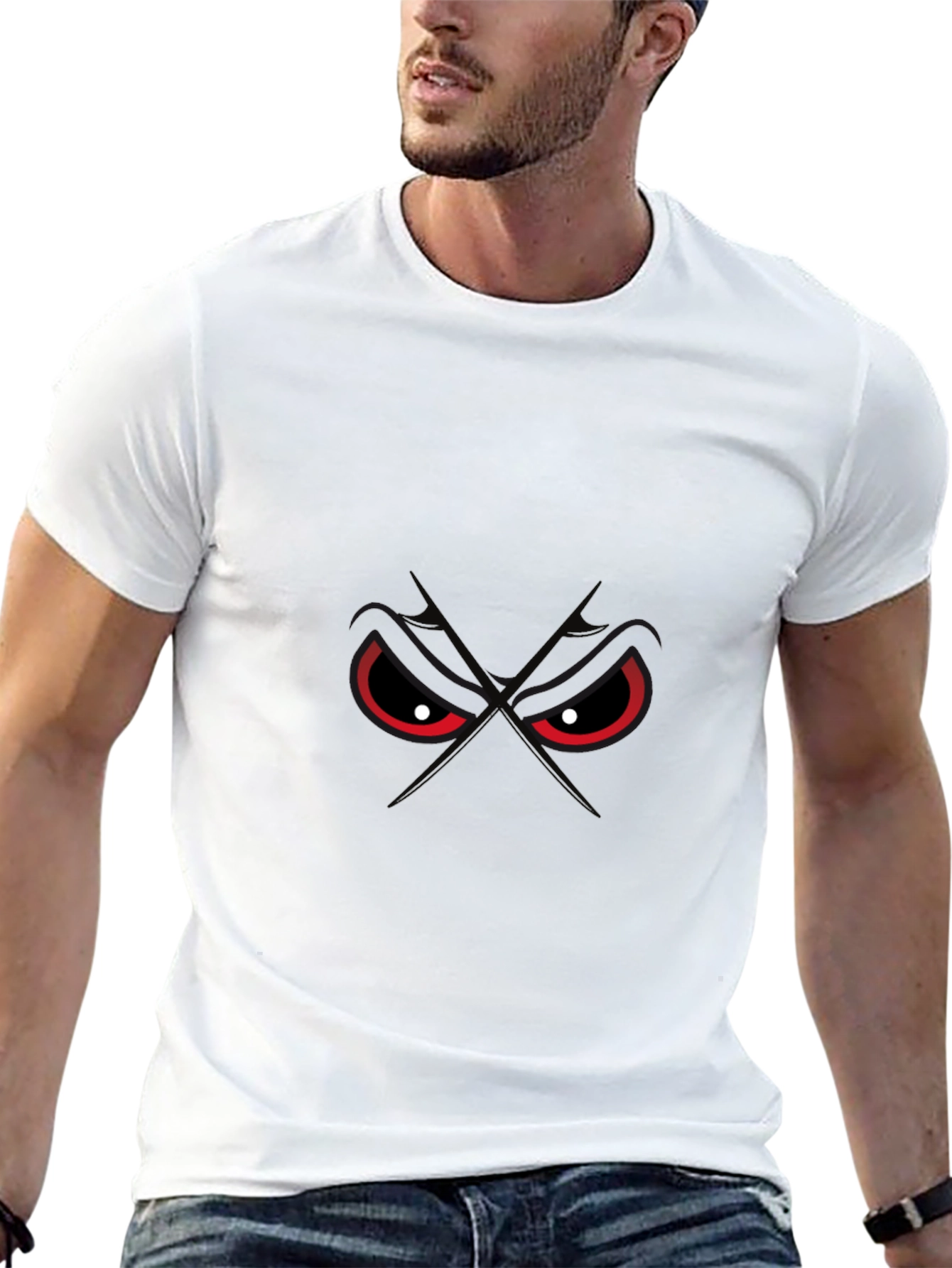 Mens Black T-Shirt - Evil Eye Design