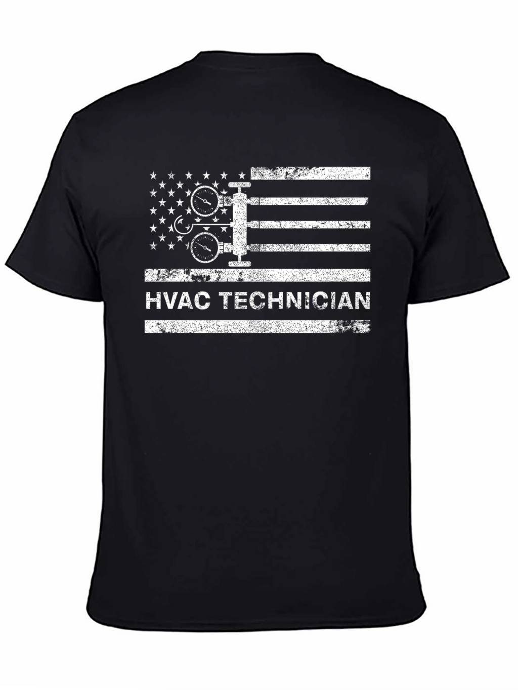 HVAC Technician American Flag Graphic T-Shirt