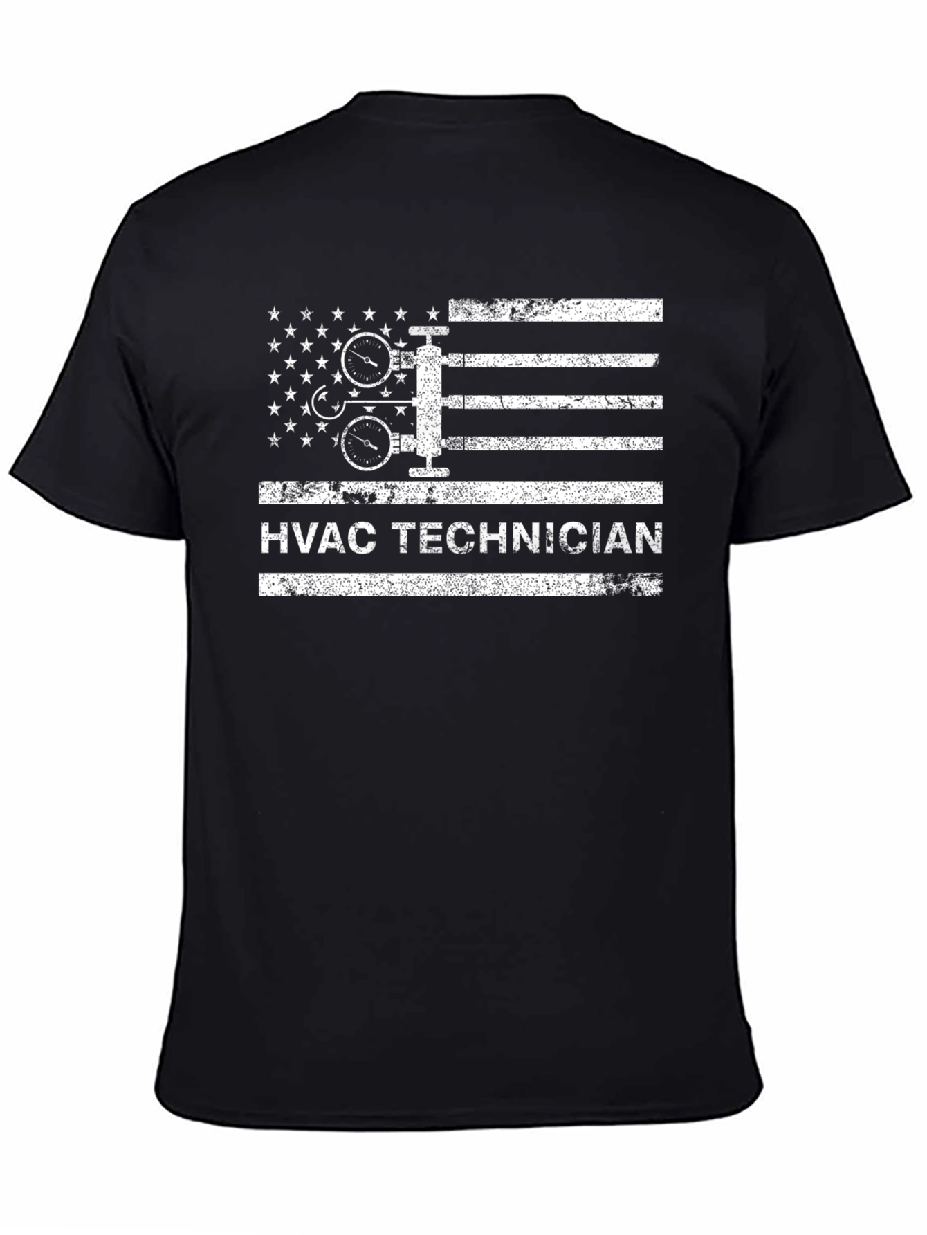 HVAC Technician American Flag Graphic T-Shirt