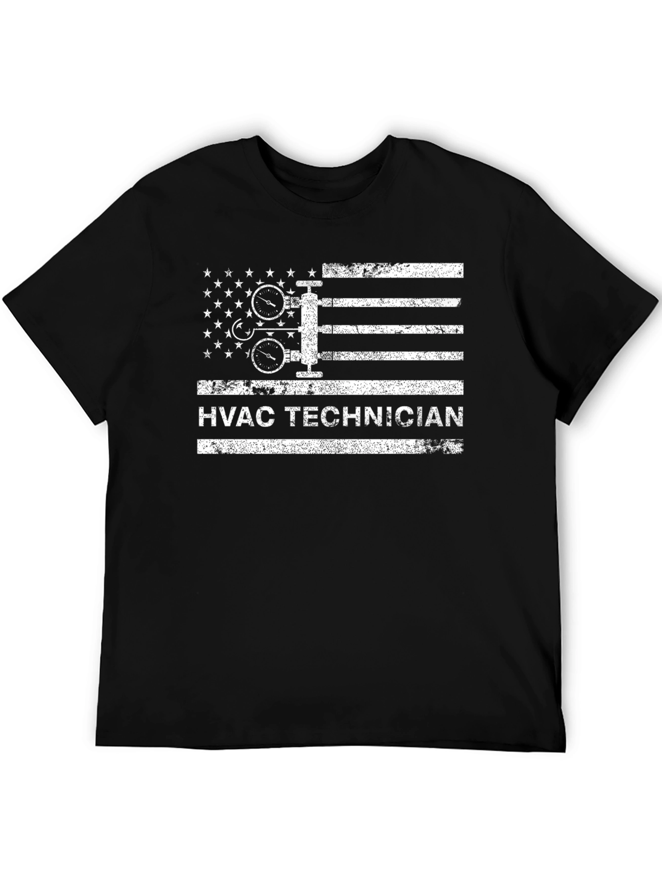 HVAC Technician American Flag Graphic T-Shirt
