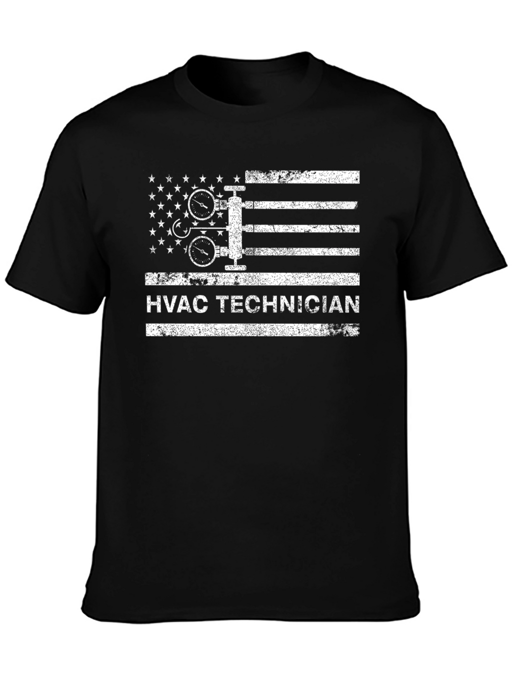 HVAC Technician American Flag Graphic T-Shirt