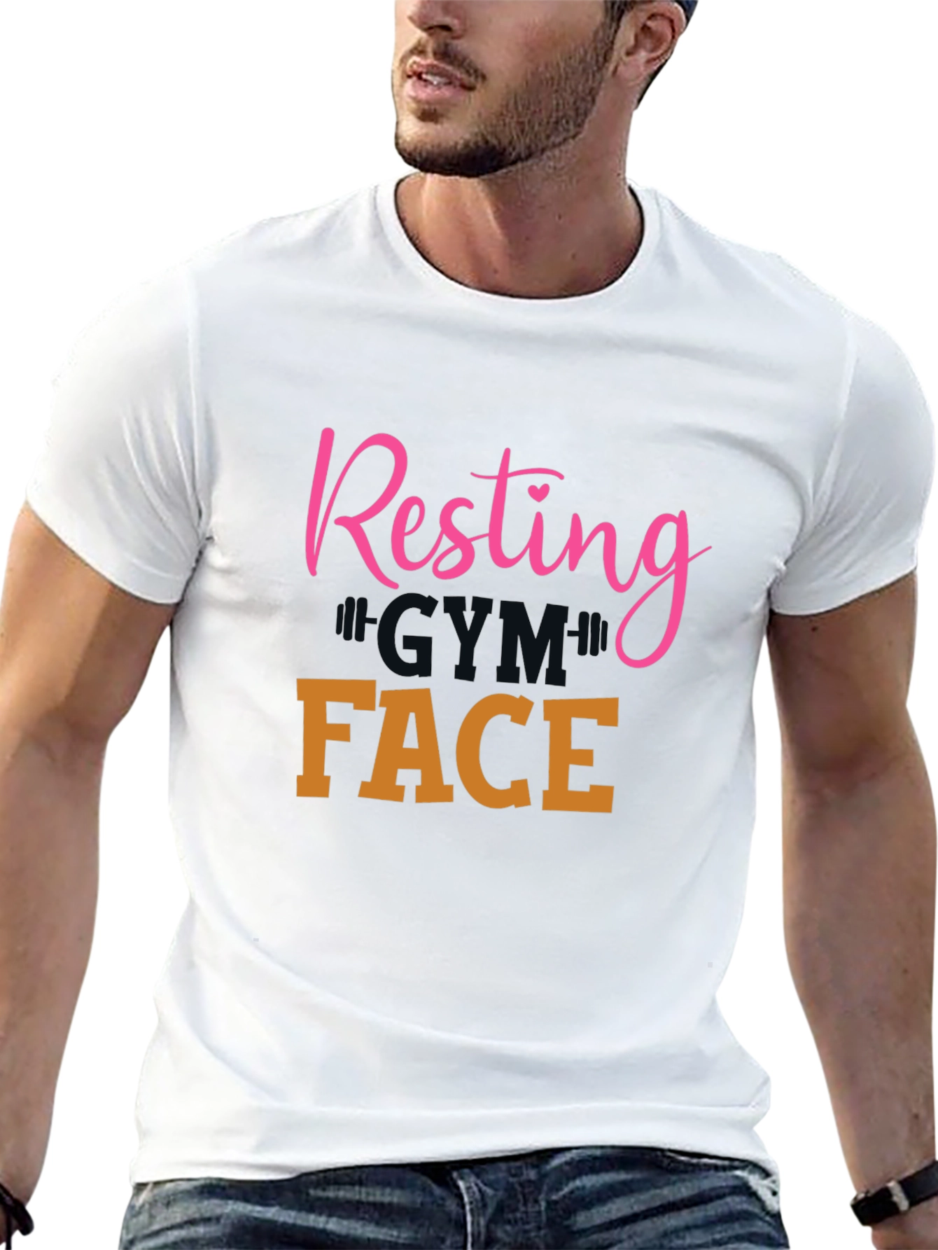 Resting Gym Face Graphic Tee - Workout Apparel