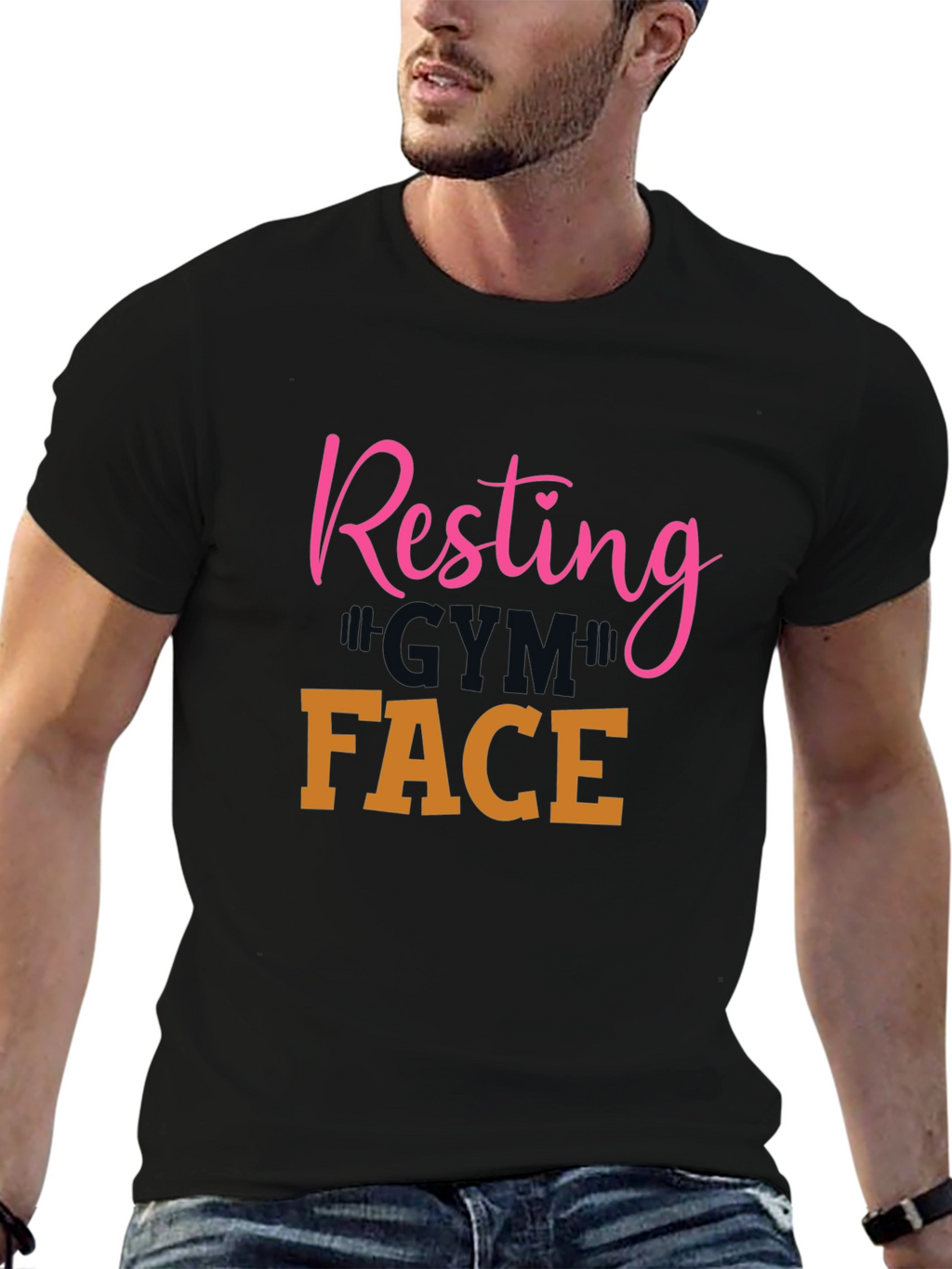 Resting Gym Face Graphic Tee - Workout Apparel