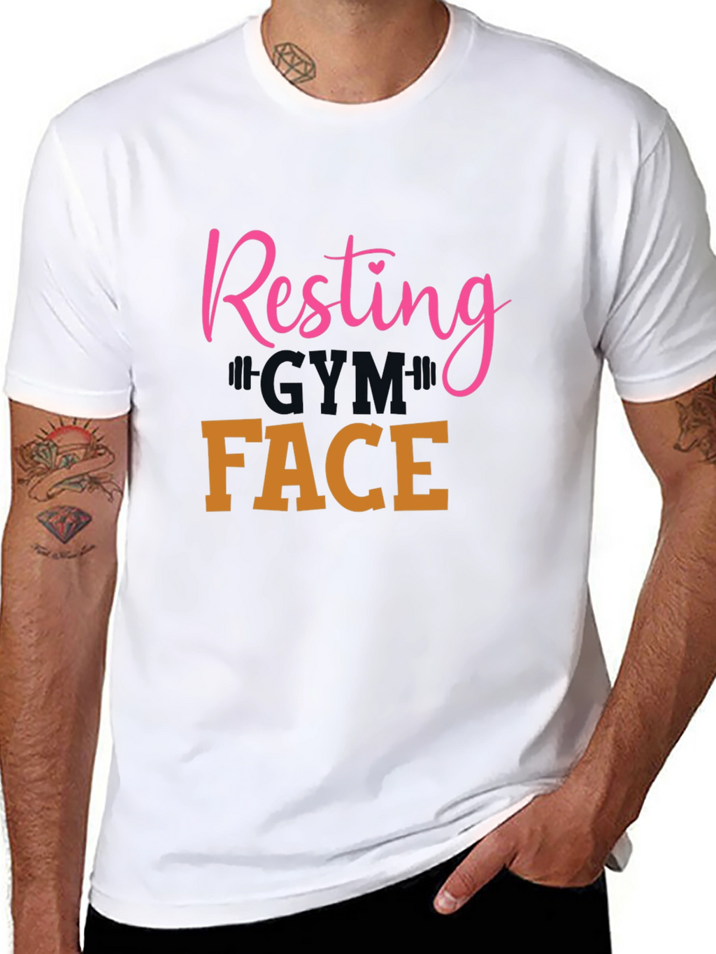 Resting Gym Face Graphic Tee - Workout Apparel