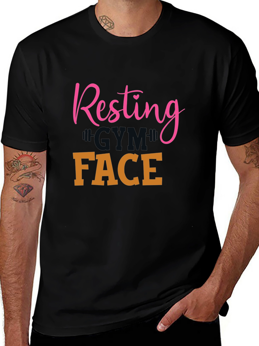 Resting Gym Face Graphic Tee - Workout Apparel