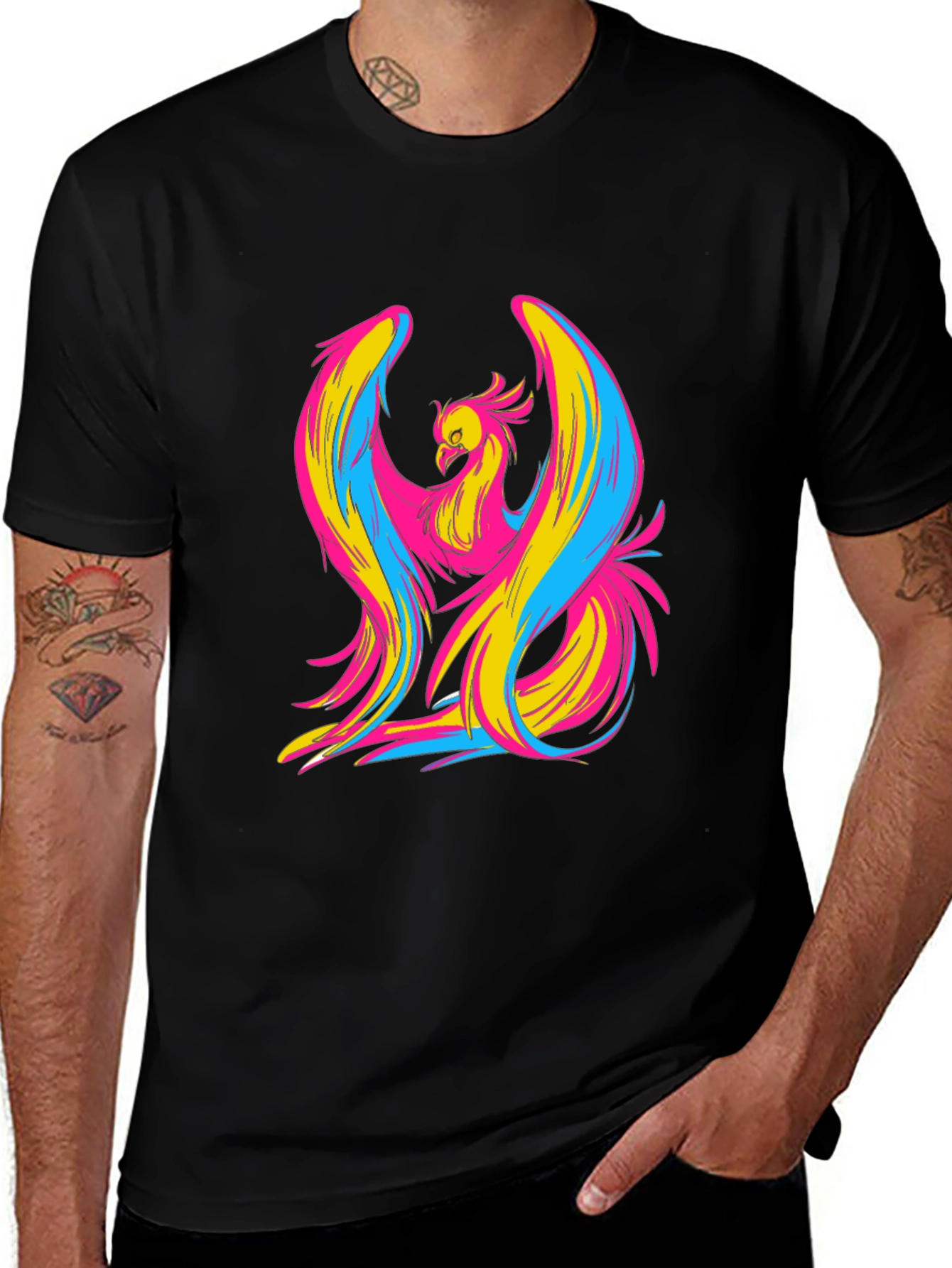 Vibrant Phoenix Graphic Tee - Bold Artistic Style