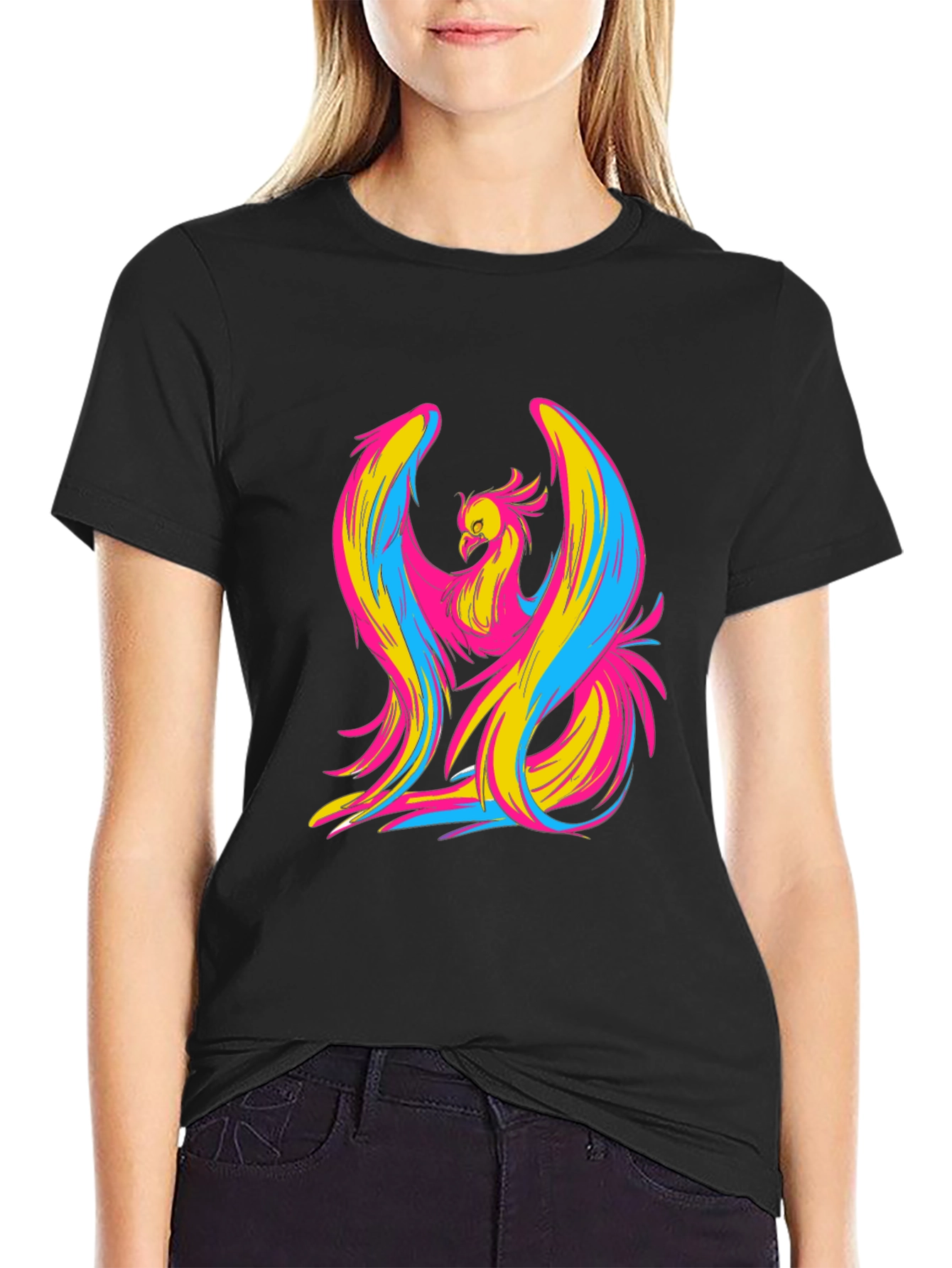 Vibrant Phoenix Graphic Tee - Bold Artistic Style