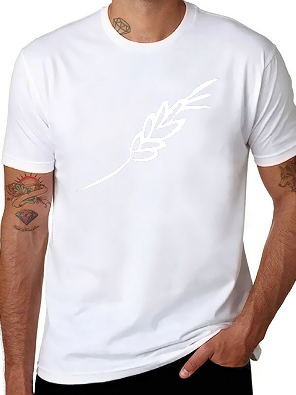 Mens Black T-Shirt with Wheat Design