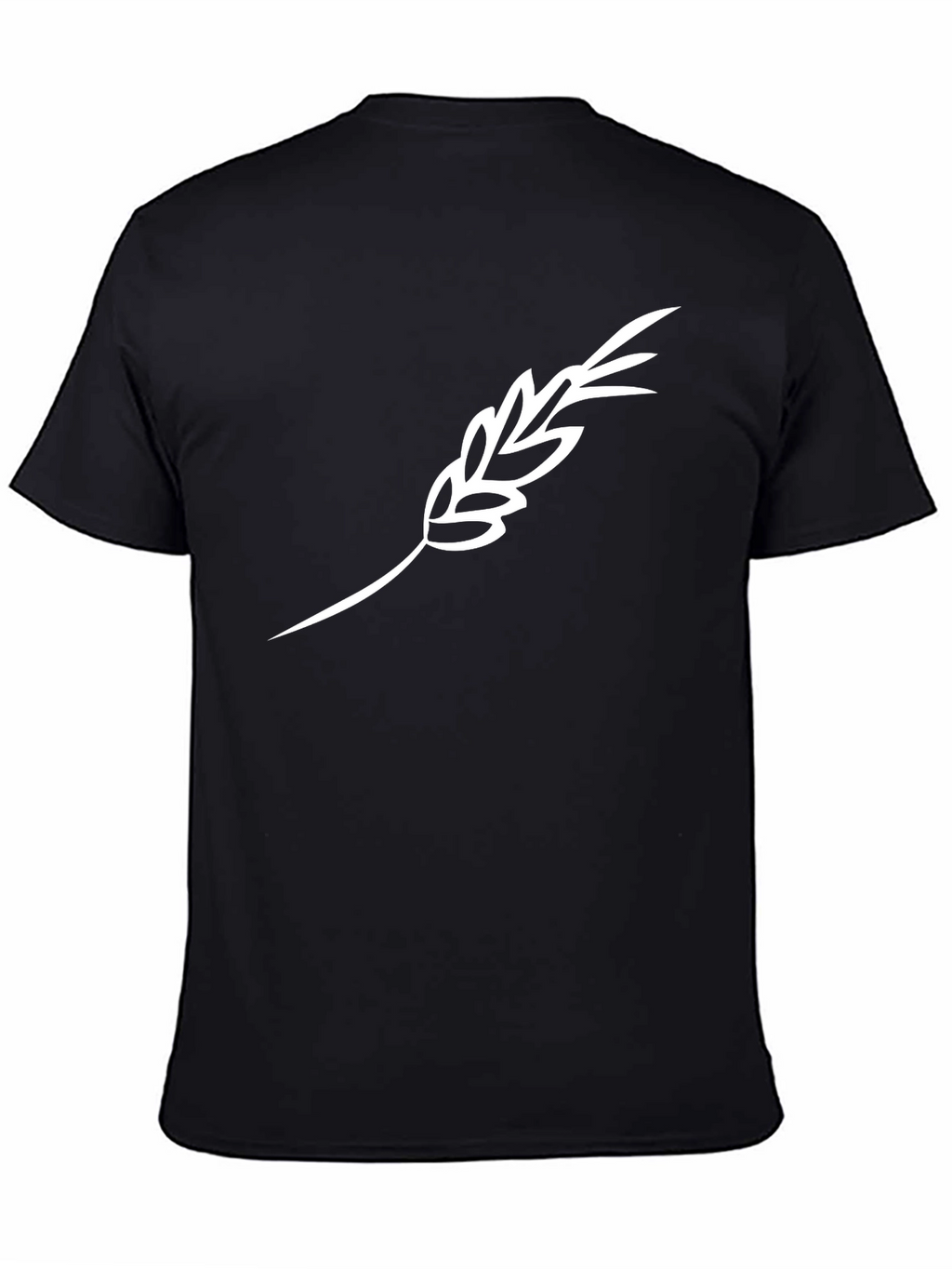 Mens Black T-Shirt with Wheat Design