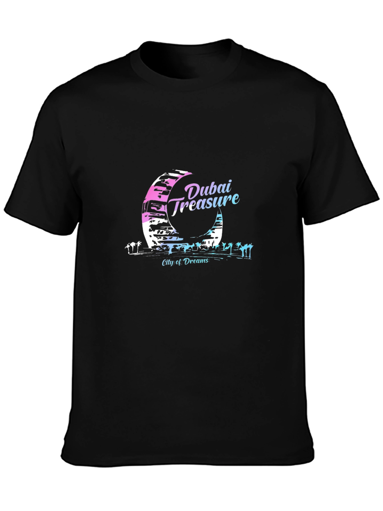 Dubai Treasure Black T-Shirt: City of Dreams Graphic Tee