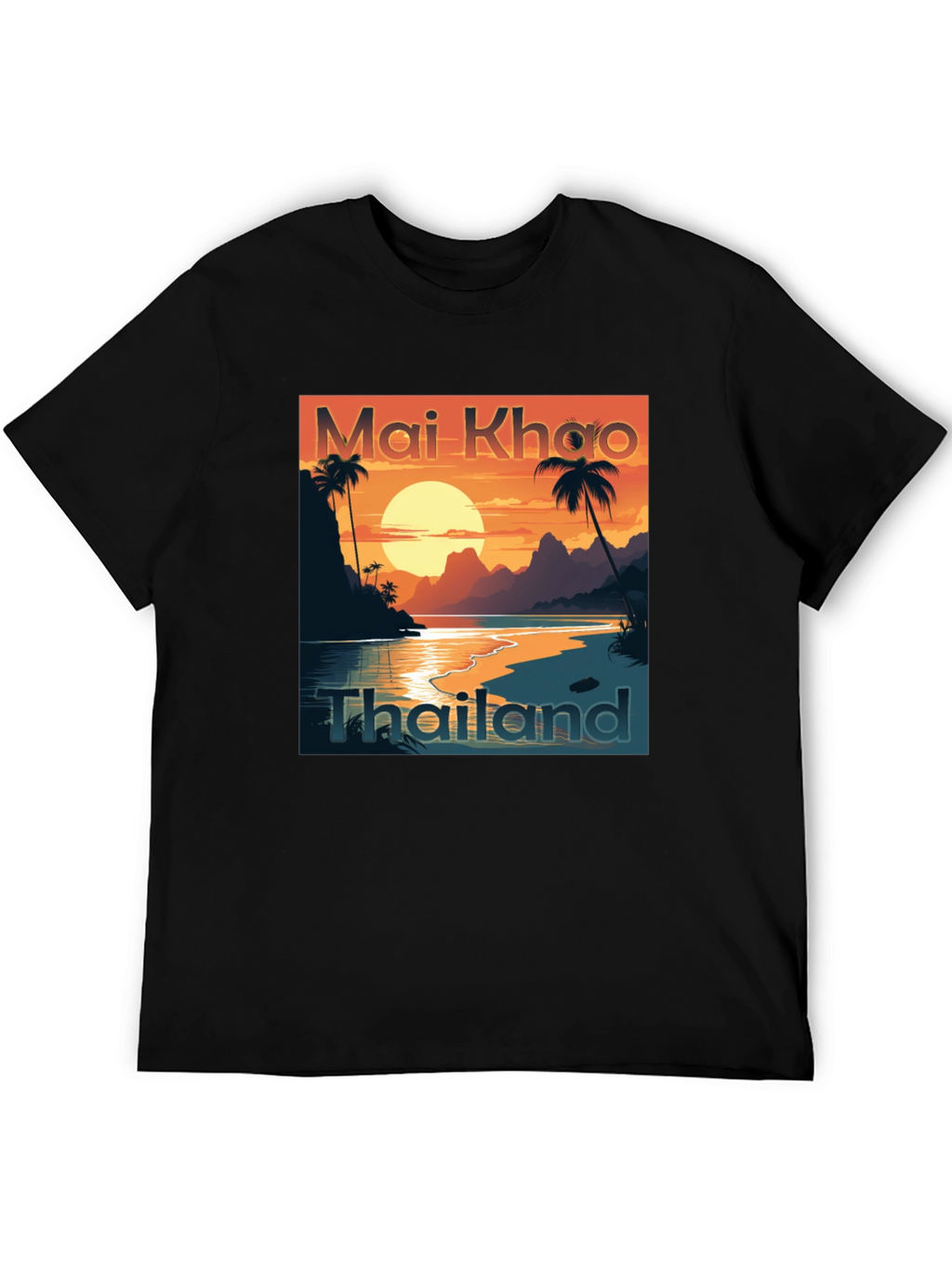 Mai Khao Thailand Black Graphic Tee