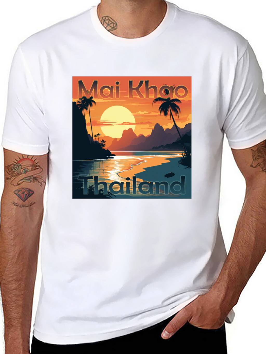Mai Khao Thailand Black Graphic Tee