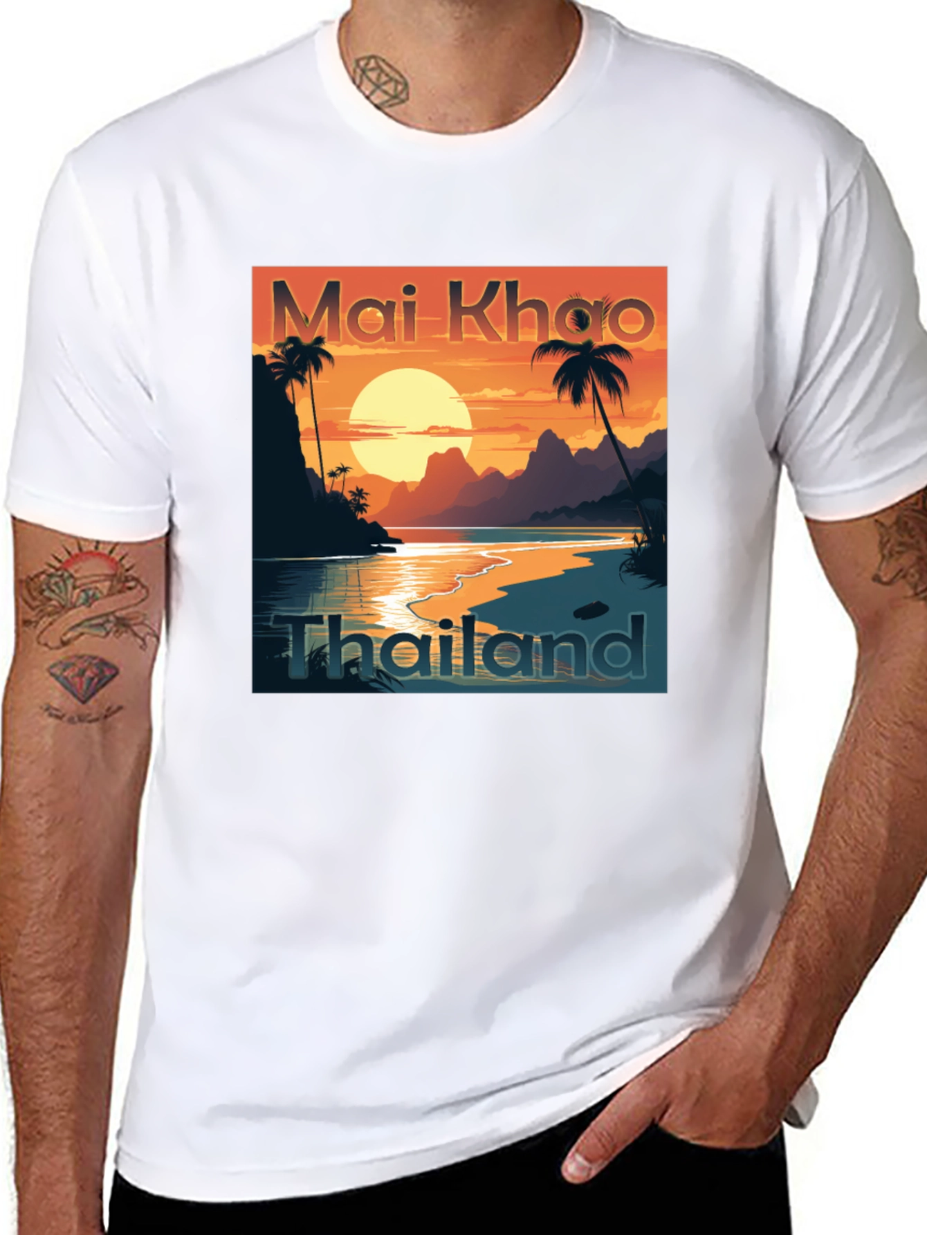 Mai Khao Thailand Black Graphic Tee
