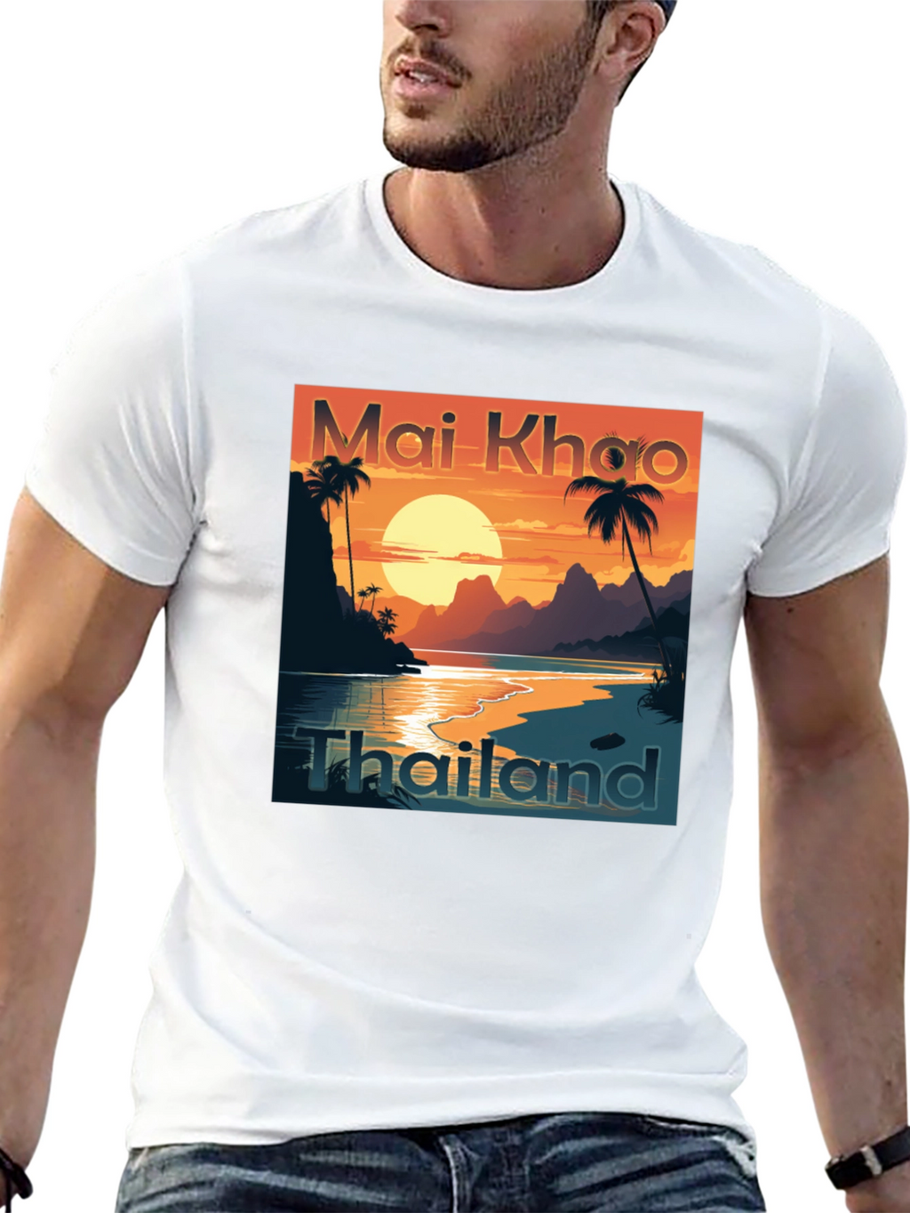 Mai Khao Thailand Black Graphic Tee
