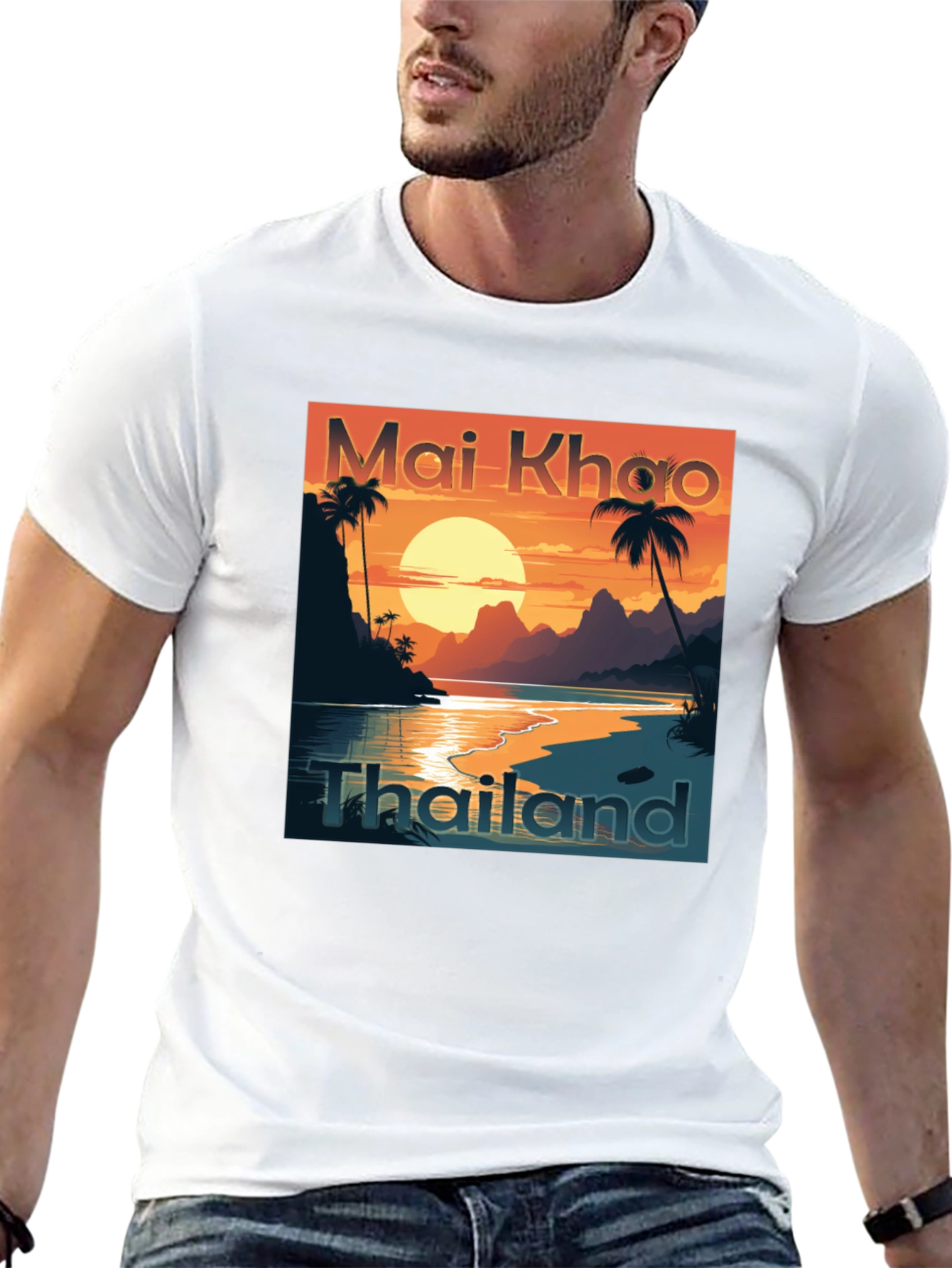 Mai Khao Thailand Black Graphic Tee