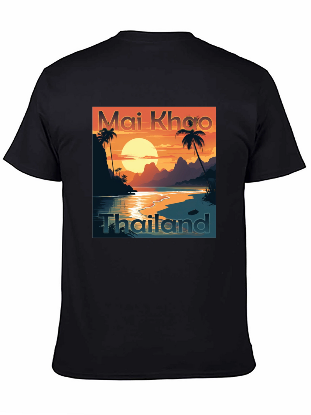Mai Khao Thailand Black Graphic Tee