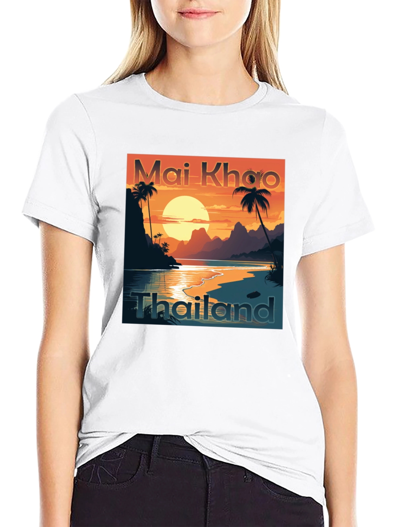 Mai Khao Thailand Black Graphic Tee