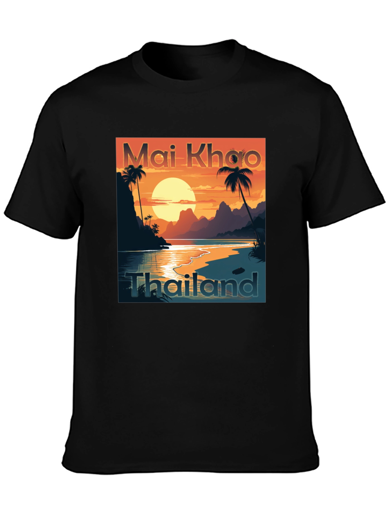Mai Khao Thailand Black Graphic Tee
