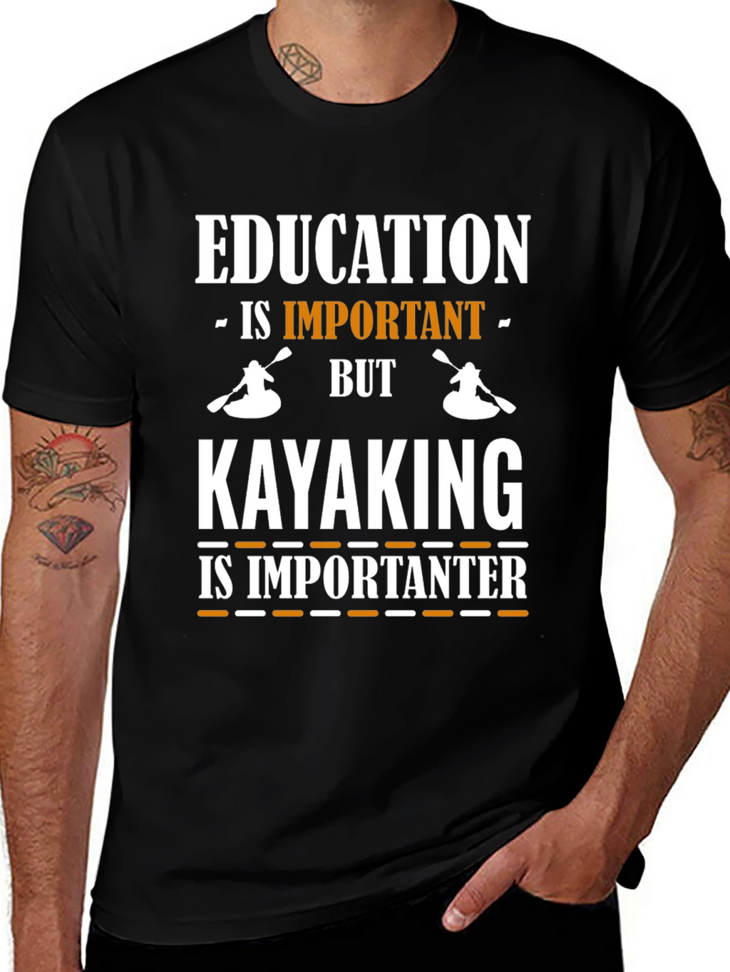 Education vs. Kayaking Graphic Tee