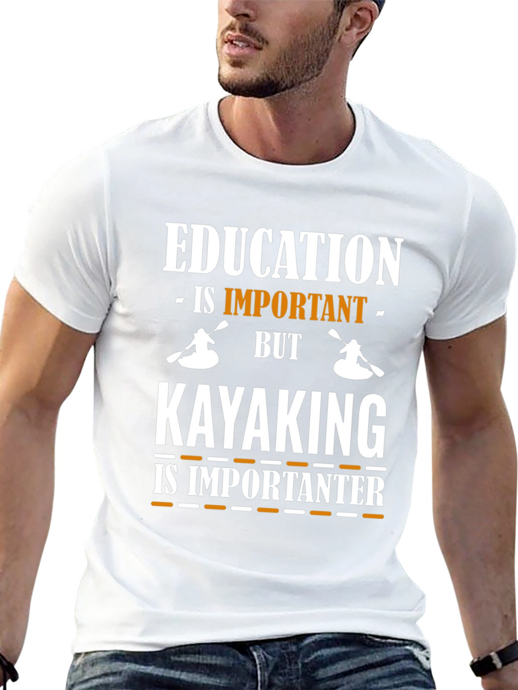 Education vs. Kayaking Graphic Tee