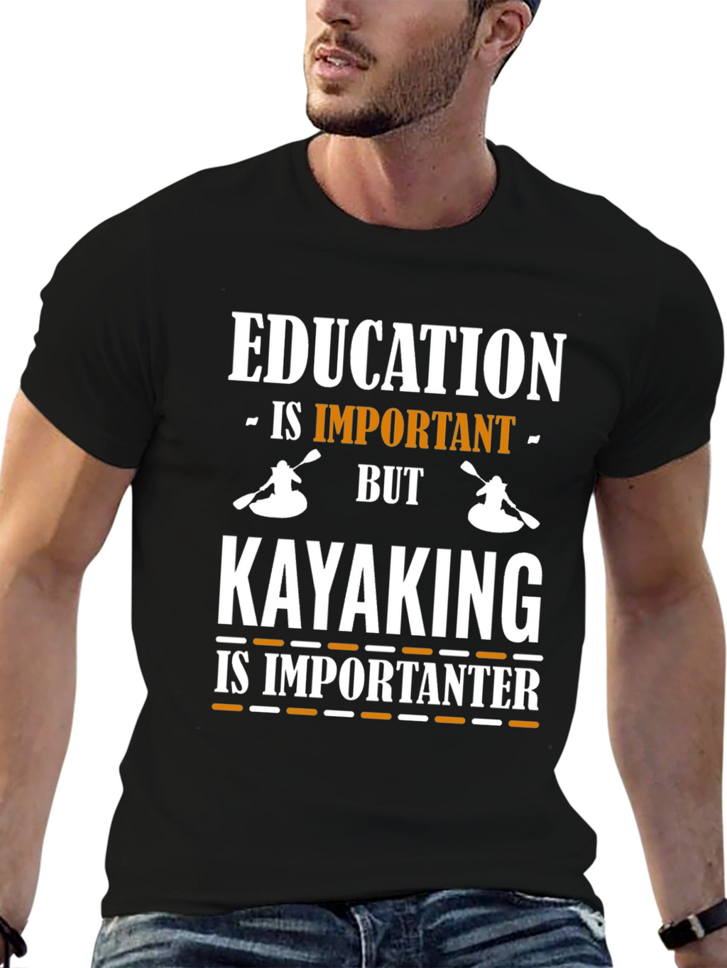 Education vs. Kayaking Graphic Tee