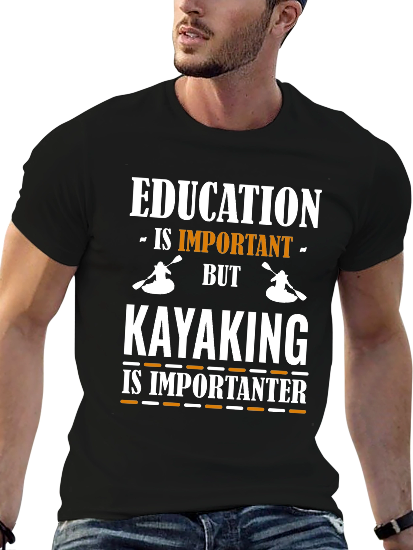 Education vs. Kayaking Graphic Tee