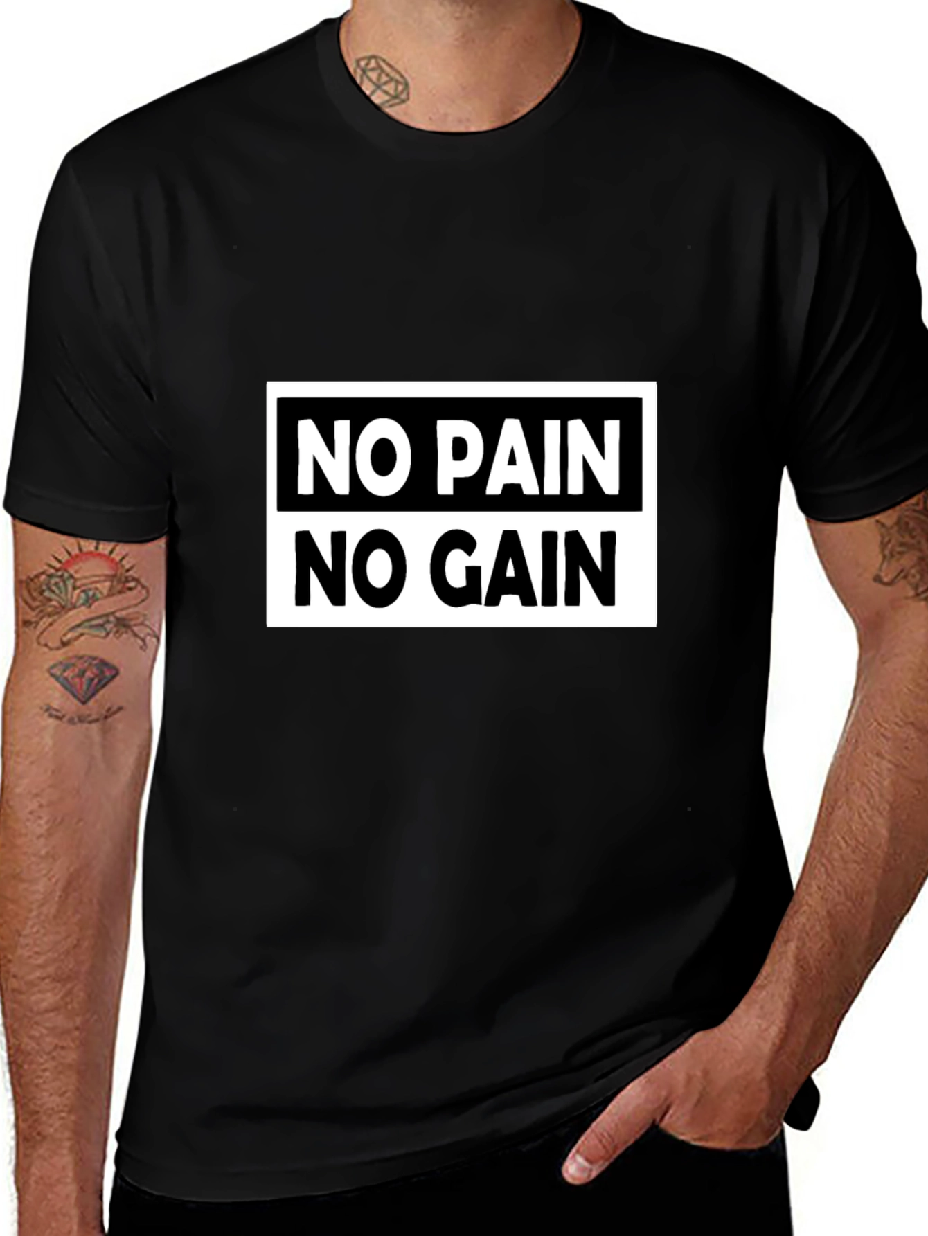 No Pain No Gain Graphic Tee - Motivational T-Shirt