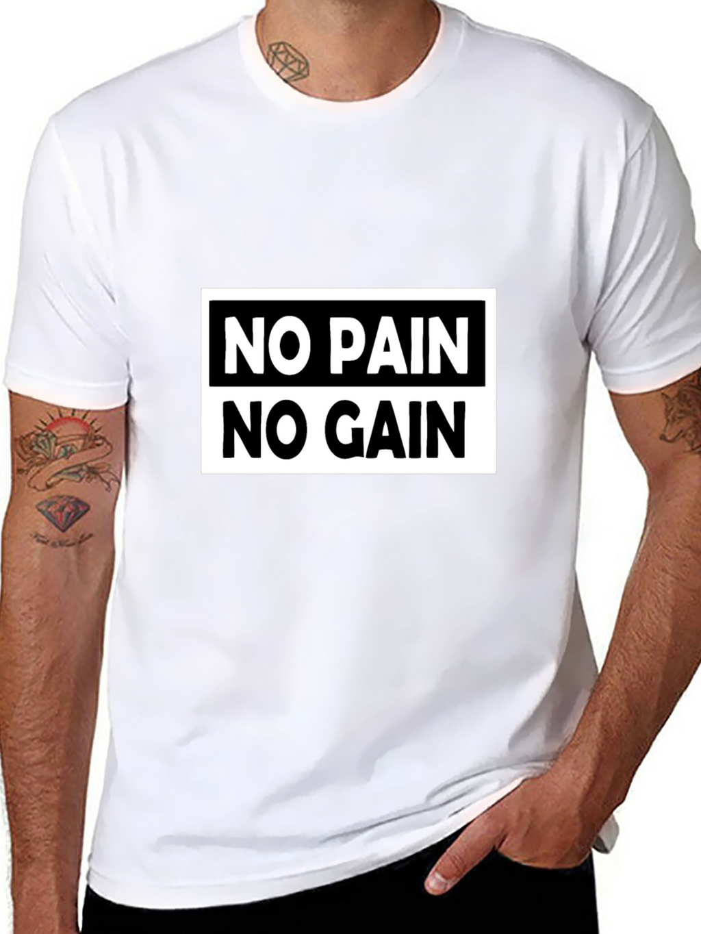No Pain No Gain Graphic Tee - Motivational T-Shirt