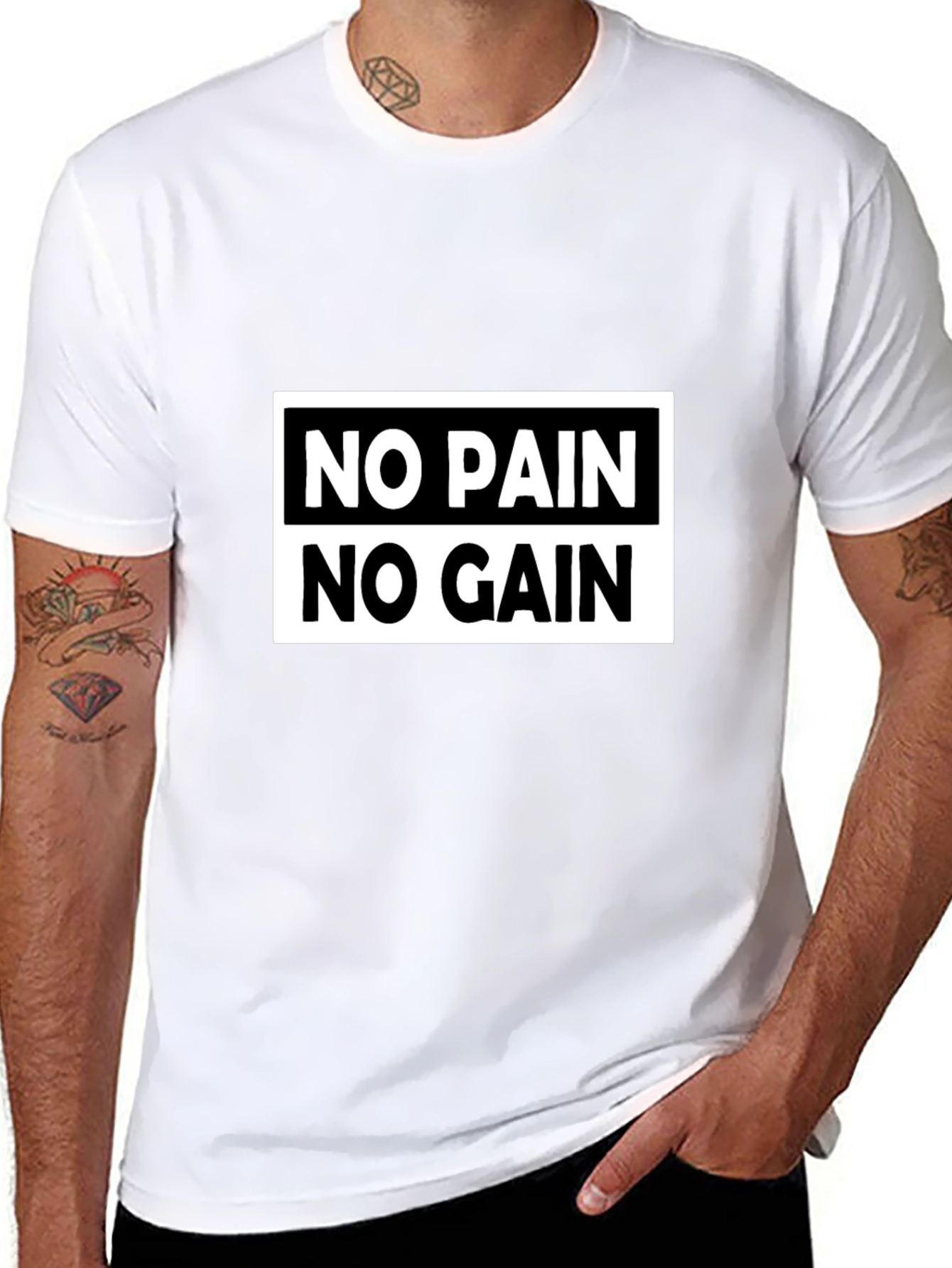 No Pain No Gain Graphic Tee - Motivational T-Shirt