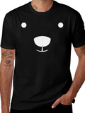 Minimalist Bear Graphic Black T-Shirt