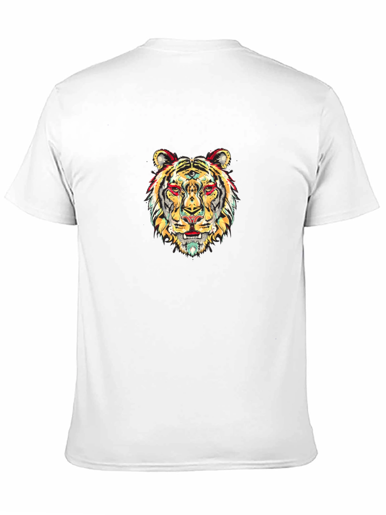 Vibrant Tiger Graphic Black T-Shirt