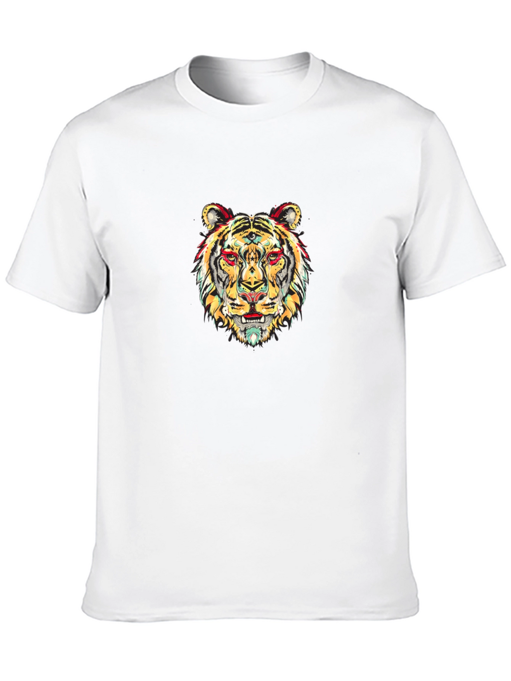 Vibrant Tiger Graphic Black T-Shirt