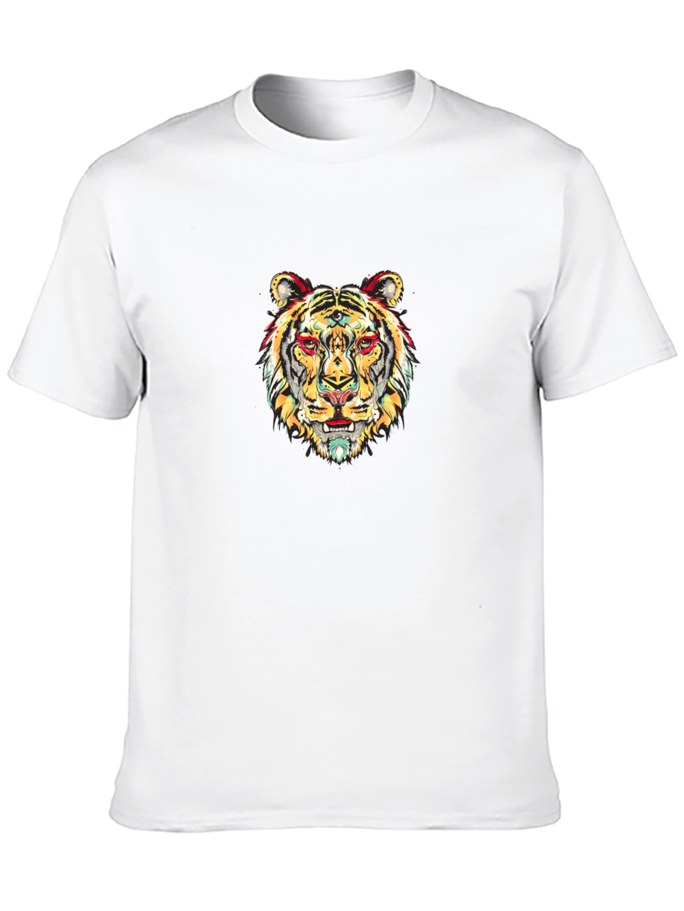 Vibrant Tiger Graphic Black T-Shirt