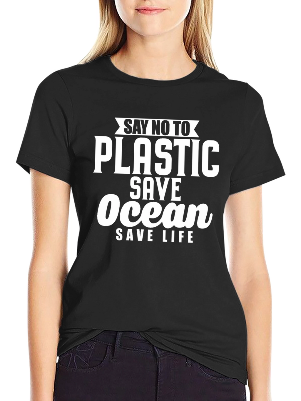 Eco-Friendly Say No To Plastic Graphic T-Shirt