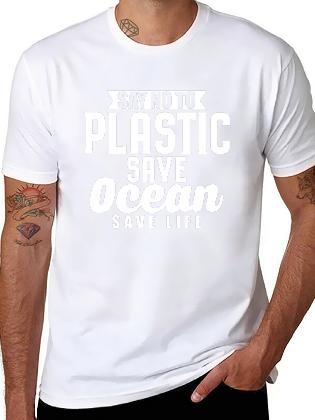 Eco-Friendly Say No To Plastic Graphic T-Shirt