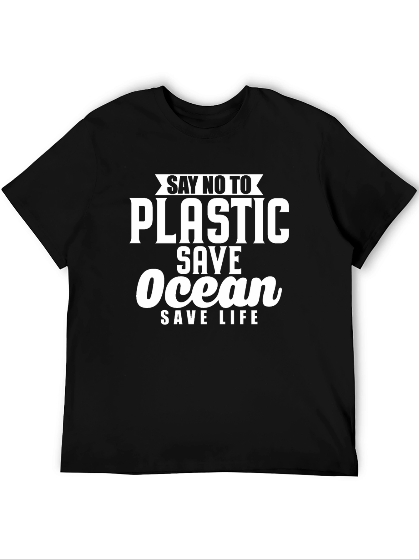 Eco-Friendly Say No To Plastic Graphic T-Shirt