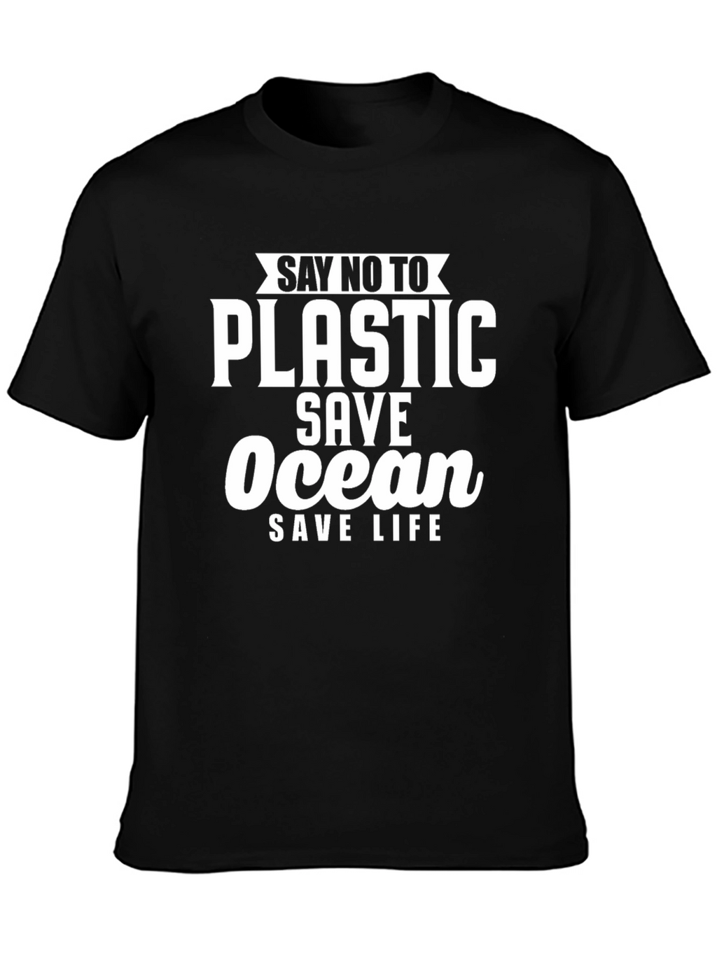 Eco-Friendly Say No To Plastic Graphic T-Shirt