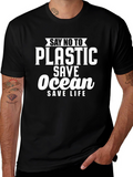 Eco-Friendly Say No To Plastic Graphic T-Shirt