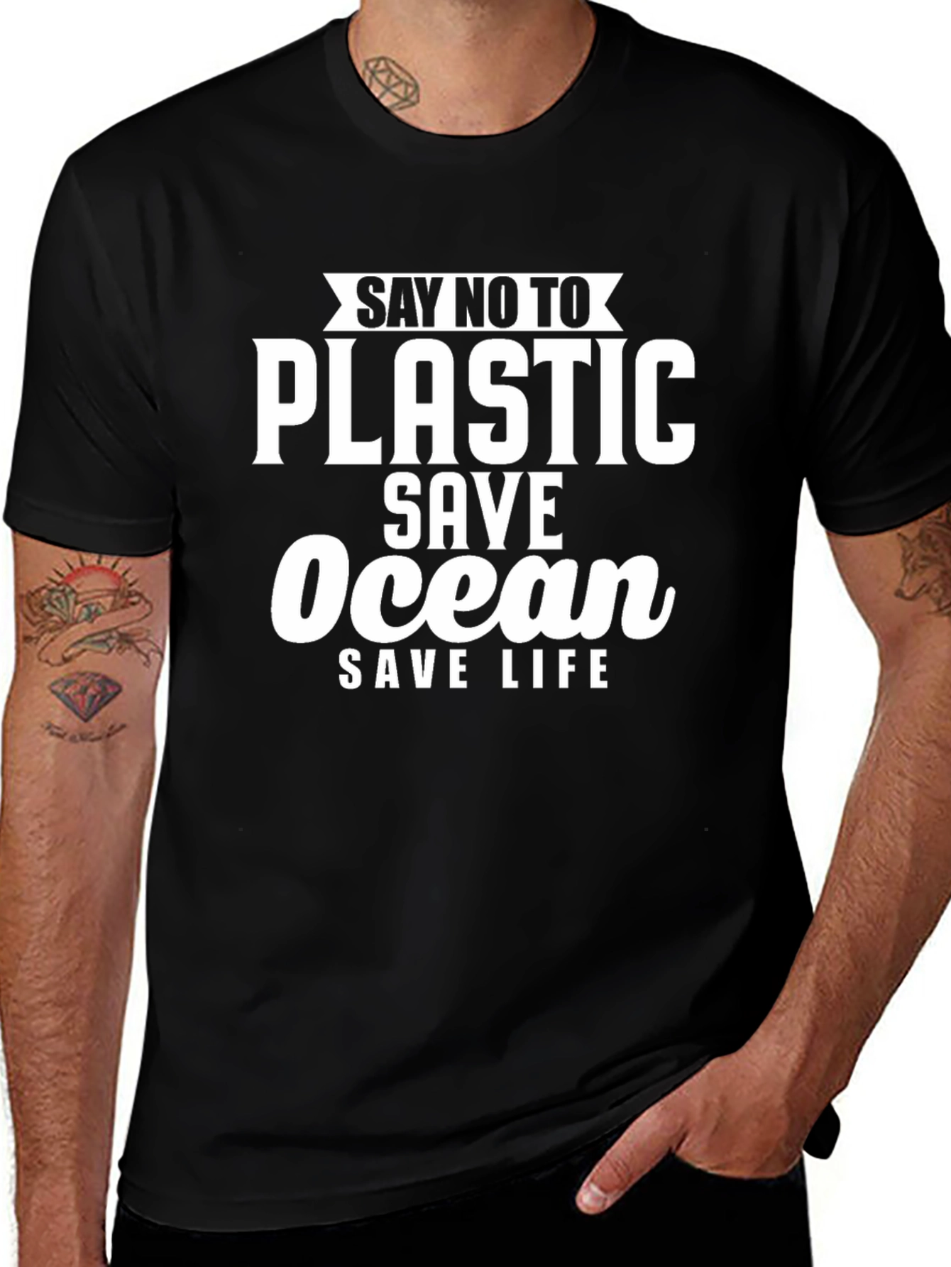 Eco-Friendly Say No To Plastic Graphic T-Shirt