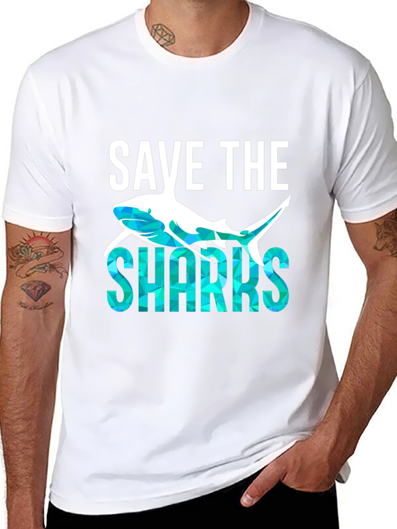 Save the Sharks Graphic T-Shirt - Black